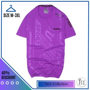 เสื้อยืดคอกลม เนื้อผ้าโพลีเอสเตอร์ ลื่นเย็นใส่สบาย