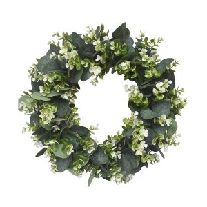 【Pre-order】 Artificial Eucalyptus Wreath for Front Door Spring Wreath Faux Eucalyptus Leaves Porch Farmhouse Patio Garden Holidays Celebration Party Christmas Decor