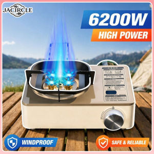 JACIRCLE 6200W Portable Gas Stove Windproof Dapur Kaset Outdoor Picnics BBQ Hiking Camping Gas Cooker