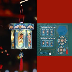 DYJKOUG Cartoon Mid Autumn Glowing Lanterns Chinese Style Waterproof Portable Lantern Royal Court Lanterns DIY Festival Lanterns Mid-Autumn Festival