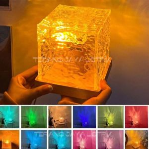 LAMPU HIAS PROYEKTOR RGB TRANSPARAN USB + REMOT AKRILIK 220 VOLT / DYNAMIC ROTATION WATER RIPLLE