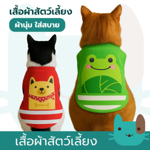 เสื้อหมา เสื้อแมว ลายการ์ตูน เสื้อผ้าสัตว์เลี้ยง เหมาะสำหรับพันธ์เล็กถึงกลาง Pet Shirts Wearing