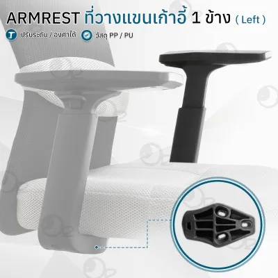 Orz - ที่วางแขน เก้าอี้ ปรับได้ 360° ที่พักแขนอเนกประสงค์ ติดตั้งง่าย รองรับสรีระ เก้าอี้สำนักงาน / ทั่วไป - Universal 360° Ergonomic Armrest Easy Install Office/General Chair
