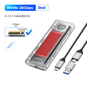 ORICO 20Gbps M.2 NVME SSD Enclosure with Cooling Fan NVMe Case USB 3.2 Gen 2 x 2 PCIE NVME Adapter Tool Free 4TB for PCIe M Key