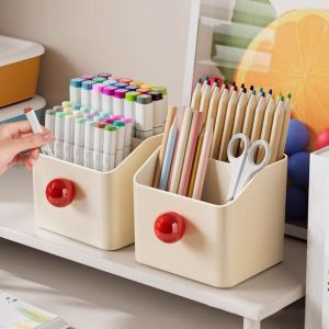 MKEB Creative Makeup Brush Holder Cream Style Cute Simplicity Office Organizer Sturdy Household Pen Holder Desk Accessories