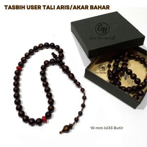 Tasbih muslim user tali arus /akar bahar serat emas 33 butir