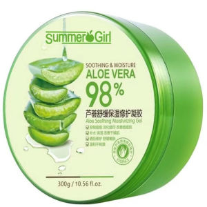 【BUY 1 TAKE 2】 SUMMER GIRL 98% Aloe Vera Soothing Gel Aloe Vera & Vitamin E Moisturizer Soothing Original Aloe Vera Gel For Face And Body Kiki Beauty & Care Water Base Brigtening Hydrating Whitening Anti-Aging All Stypes Of Skin Care