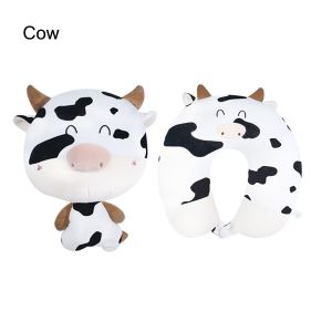 DAWEIF Bedding Healthcare Cartoon Cervical Changable Fluffy Pillows Protection Neck U Shaped Travel Pillow Penguin Whale
