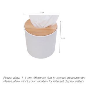 Elegant Bamboo Multi-Compartment Tissue Box with Integrated Phone Stand