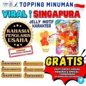 Jelly Motif Karakter Topping Minuman - Jelly Bentuk Smile Cocok Untuk Semua Minuman | Popping Boba Meletus Pecah Dimulut Nata Jelly