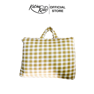 Túi đựng bộ gối nệm cho bé họa tiết caro túi có chống thấm nhiều kích cỡ