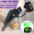 ONEVAN 11000RPM Brushless Electric Chain Saw With Safety Lock Cordless Handheld Pruning Saw Woodworking Electric Saw Cutting Tool，For Makita 18V Battery. 