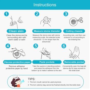 Cofoe 20PCS Urinary Urostomy Bags Leak-proof fistula bag urinal Clip-on Ostomy bag 20-45mm