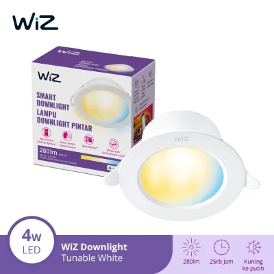 WiZ Lampu Smart LED Plafon Rumah Downlight WiFi Tunable White - Ceiling Plafon Panel 4W Tunable White