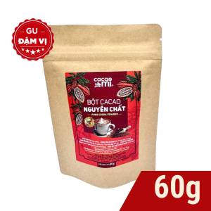 Bột cacao nguyên chất 100% không đường CACAOMI Premium gu đậm chuẩn vị ca cao chuyên pha chế socola nóng trà sữa làm bánh granola chocolate