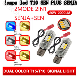 【2pcs 】motor T10 T15 Lampu Taman Kontak Ganda / Lampu Sinyal Warna KUNING-putih -Lampu Led T10 2 Mode Sein Dan Senja Motor 2IN1 SENJA+SEN 12 MATA UNTUK MOTOR UNIVERSAL NAMX XMAX