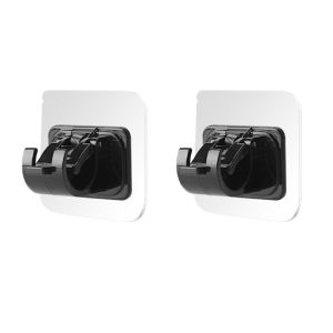 *READY STOCK AT MALAYSIA*2 Pcs Curtain Rod Shelf Bracket / Nail-Free Adjustable Holders / Self Adhesive Wall Hooks Cangkuk Dinding Pelekat Diri自粘墙钩