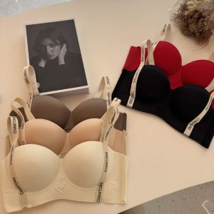 GOOTRADES Close-fitting Wireless Deep V Bra Shockproof Letter Push Up Underwear Comfortable Anti-sagging Brassiere for Women Girls