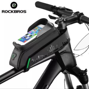 Túi Đựng Điện Thoại Gắn Ống Trước ROCKBROS Túi Khung Xe Đạp Chống Nước Có Màn Hình Cảm Ứng Dành Cho Phụ Kiện Bmx Mtb 5.8/6 Inch