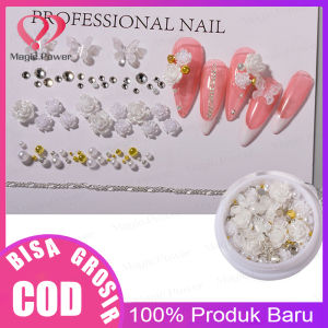Ornamen Manik-Manik Bunga 3D Bahan Akrilik Untuk Dekorasi Nail Art