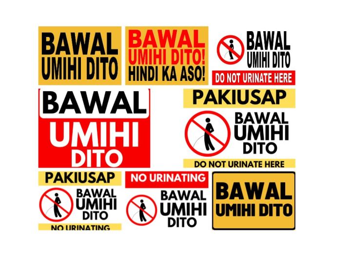 Bawal Umihi Dito No Urinating Signage (Laminated A4 Size) | Lazada PH