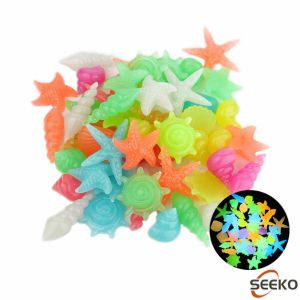 Seeko Colorful Luminous Stones Starfish Conch Shaped For Aquarium Walkways Garden Decorative 2-3cm