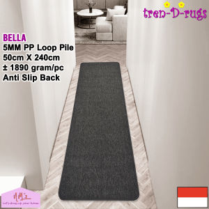 Tren-D-rugs Keset kaki polos alas lantai dapur panjang kamar tidur anti slip 50 cm x 240 cm - NMs