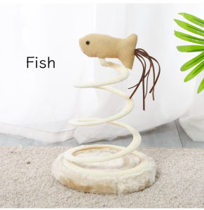 Pet Wonderland Cat Toy Plush Mouse Toy With Spiral Spring Plate Funny Stainless Steel Spring Rotating Pet Interactive Toy Funny Toy