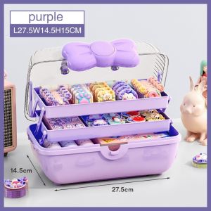 3 Layer Large Capacity Cosmetic Storage Box Desktop Multifunctional Stationery Diy Jewelry Storage Portable Container Partition Bag Manicure Embroidery Travel System Case Household