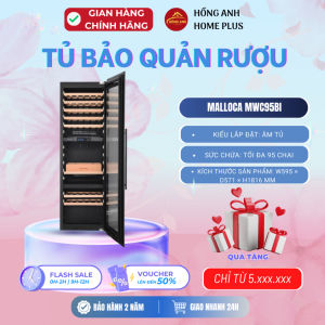 Tủ bảo quản rượu Malloca MWC95BI thiết kế âm tủ cao cấp sức chứa lên đến 95 chai dung tích 241L