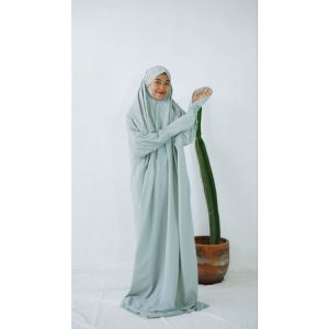 Mukena Travel Premium Mini Pouch Terusan Zahra Mukena Travelling Adem Super Halus Lembut Ringan