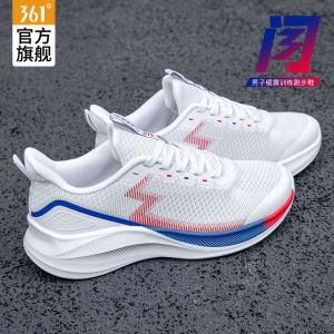 361° Light Feather Sneaker Mens Shoes 2024 Autumn Soft Bottom Running Shoes Mesh Super Light Casual Shock-Absorbing Running Shoes Mens