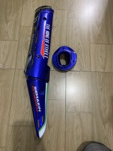 Bộ ốp pô xe Exciter 150 kiểu TFX màu xanh dương trắng