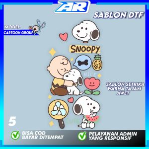 Sablon DTF PRINTING Sablon Setrika Motif Cartoon Group Momo dll