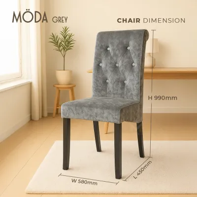Set Meja Makan MetaHome SAVURE 4.5FT Rectangle Marble Dining Set Table + 6 Chair Package Furniture
