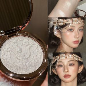GOFIDIN Bền lâu Phấn bắt sáng nhũ lấp lánh Làm sáng da Lấp lánh Bảng phấn trang điểm Retro Chống thấm nước Phấn bắt sáng ánh ngọc trai Mỹ phẩm nữ