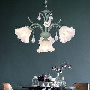 2022 new product ceiling lights for dinning room LED bedroom light three color LED bedroom ceiling light with remote controller crystal chandelier for girls room dimming ceiling lights green color chandelier for bedroom