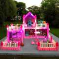 Mainan Villa LAMPU building villa princess house Mainan Anak Perempuan Rumah frozen  Boneka Besar 3D Princess Big Pink Villa DIY Doll House Lengkap Perabot Rumah dengan Lampu TERLARIS. 