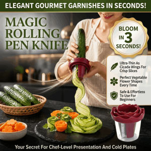 Rose-Shaped Fruit And Vegetable Roller/Cutter Fruit Curler Garnish Tool Manual Spiral Slicer Kitchen Cooking Gadget