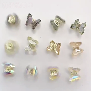 5Pieces/set Nail Art Butterfly Accessories Nail Art Diamond Sequin Rotating Nail Decoration Replacement