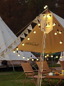 Đèn LED Dây Năng Lượng Mặt Trời 10 mét Chống Nước Bóng Tròn Lớn Trang Trí ngoài trời Gian Hàng Chợ Đêm Camping Cực Chill