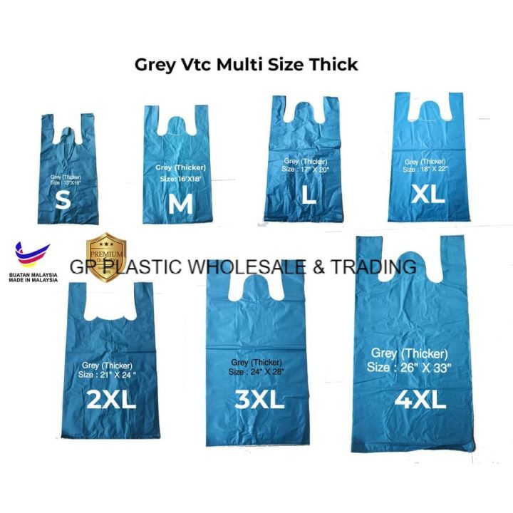 【HOT CXBVHSRYTE 113] (1kg±) Thick Handle Bag / Recycled Plastic Singlet ...