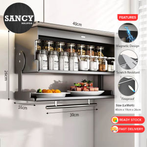 SANCY Foldable Wall Mounted Kitchen Rack and Storage Box Under Cabinet Organizer Shelf Rak Dapur Boleh Lipat Dinding - Fulfilled by SANCY