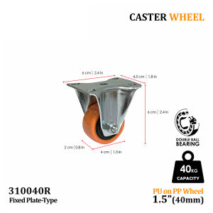 Kasp Caster Wheel Heavy Duty Orange Pu Fixed Swivel Lock Trolley Wheels