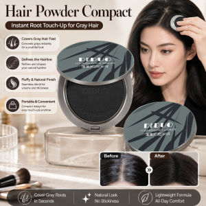 Hair Root Concealer Powder Grey Hair Cover Up Instant Grey Coverage Waterproof & Sweat-Resistant Natural Matte Finish Styling Hairline Shadow Powder