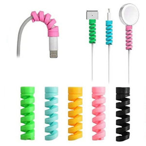 Buy 5 Take 5 Spiral Cable Protector Data Line Silicone Bobbin Winder Protective Android Usb Charging Cable Phone