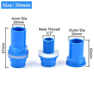 ตัวเชื่อมต่อพีวี ข้อต่อท่อปะปา บแบตรง ขนาด 20/25/32 มม. สำหรับตู้ปลาตู้ปลาข้อต่อปลอกทองแดง