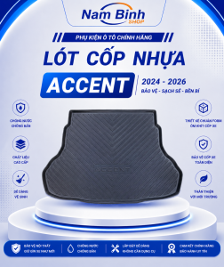 Lót Cốp Nhựa Hyundai Accent 2024-2026 | Khay Lót Cốp Nhựa Dẻo Chống Nước Chống Trầy Chuẩn Form Cốp Xe