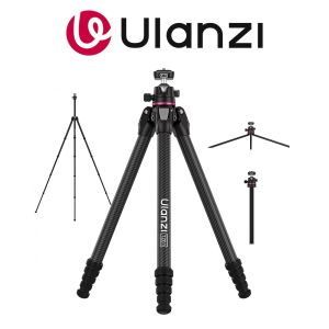 Ulanzi TZ01 163cm Versatile 2-in-1 Uka Quick Release Lightweight Carbon Fiber Tripod for DSLR Camera Mobile Smartphone