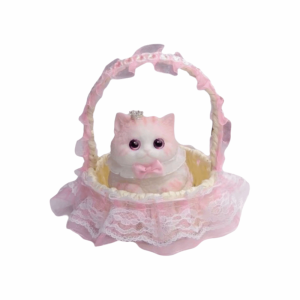 BABYBANG Simulation Cat Cat Squeeze Toy with Flower Basket Slow Rebound Cat Squishy Toy Cute Soft Cat Fidget Toy Home Decor
